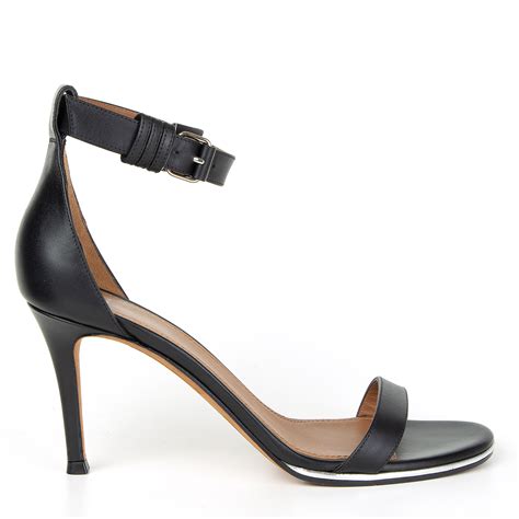 Givenchy Nadia Ankle Strap Sandals in Black Leather